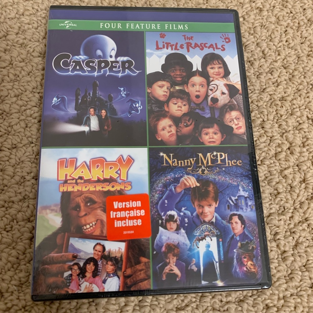 CASPER / THE LITTLE RASCALS / HARRY AND THE HENDERSONS / NANNY MCPHEE 4 FILMS